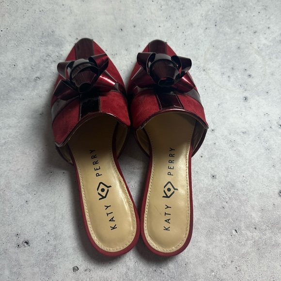 Red Katy Perry Stephanie Mules Size 6.5 - Picture 3 of 4